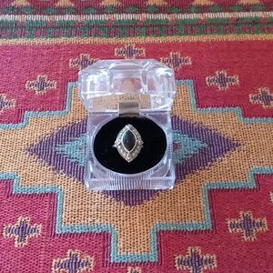 Marcasite Black Sterling Silver  Ring New